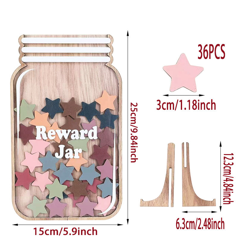 Cross-Border Wooden Crafts Children's Reward Jar Wooden Crafts Ornaments Points Learning Jar Wishing Jar Wholesale