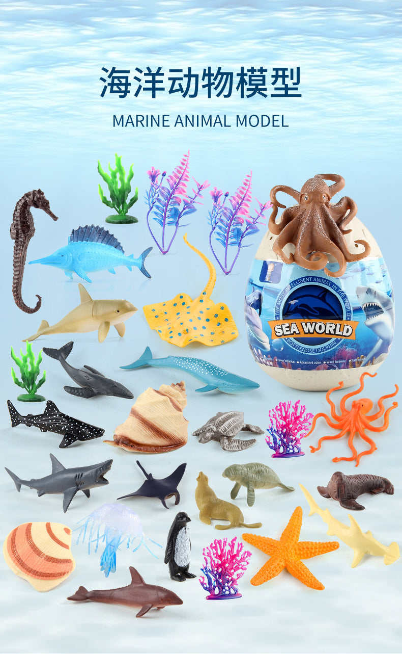 submarine marine life model jurassic dinosaur world simulation animal model blind box egg ornaments suit