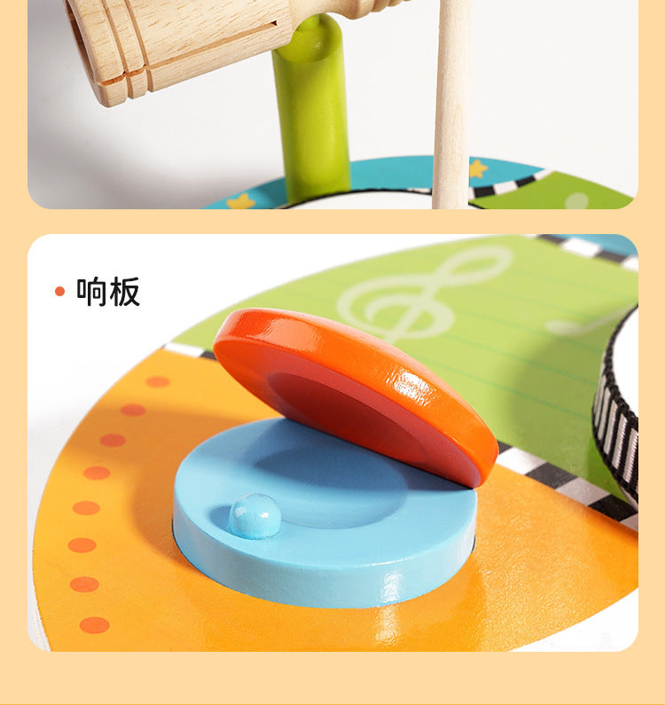 Cross-Border Wooden Orff Children's Educational Music Toys Musical Instruments Percussion Drumming Baby Hand Drum Gift Wholesale
