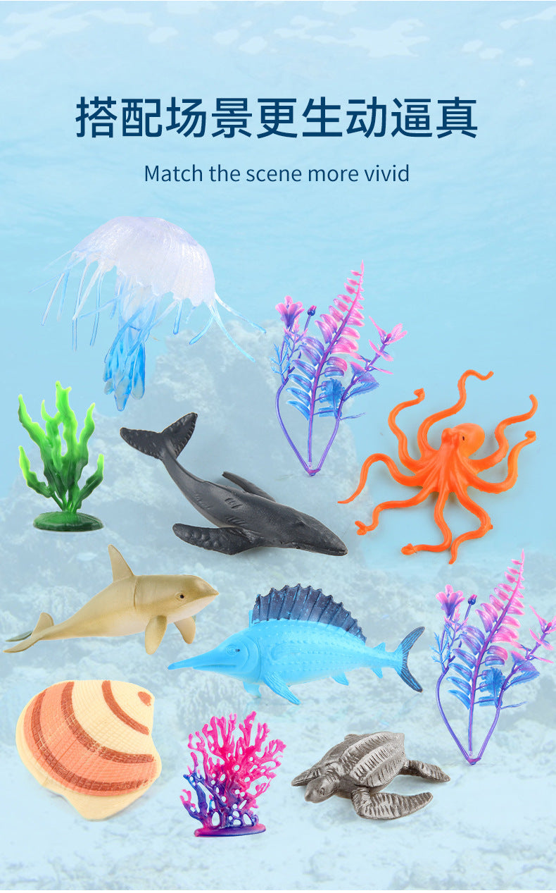 submarine marine life model jurassic dinosaur world simulation animal model blind box egg ornaments suit