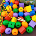 Children's Educational beaded building blocks early education threading logic toys 2-3 years old geometric beaded diy concentration training