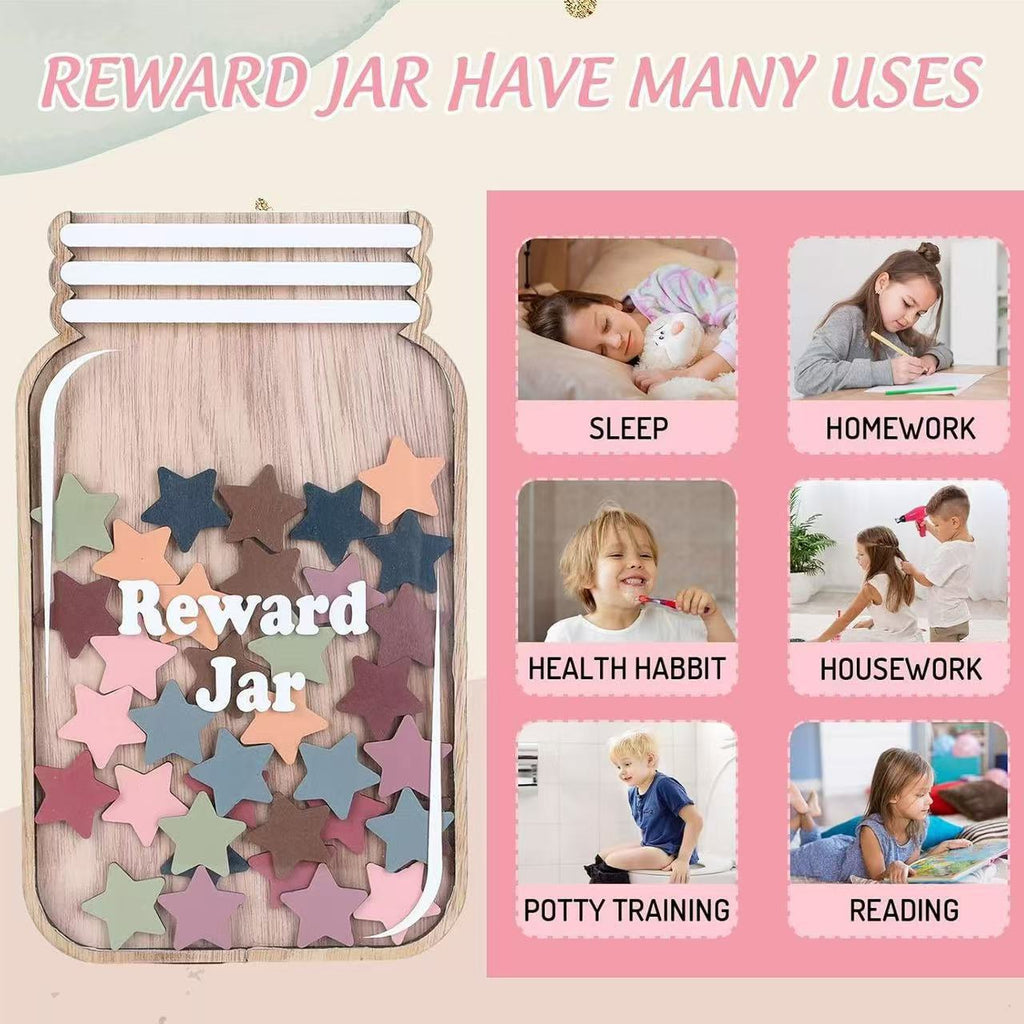 Cross-Border Wooden Crafts Children's Reward Jar Wooden Crafts Ornaments Points Learning Jar Wishing Jar Wholesale