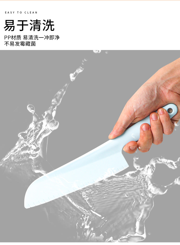 Children's Safety Knife Chopping Board suit Kindergarten Early Education Tableware Plastic Teaching Melons and Fruits Cake Knife Cutting Vegetables Does Not Hurt Hands