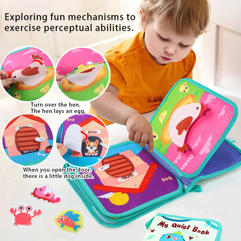 Cross-Border Popular Infant Cloth Book for Early Education 0-1 Years Old Baby Rattling Paper Tear Book Can Be Chewed to Enlighten 3-6 Months Puzzle