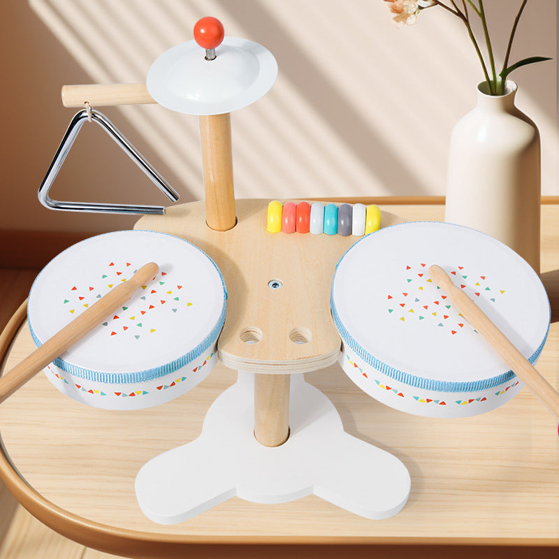 Cross-Border Wooden Orff Children's Educational Music Toys Musical Instruments Percussion Drumming Baby Hand Drum Gift Wholesale