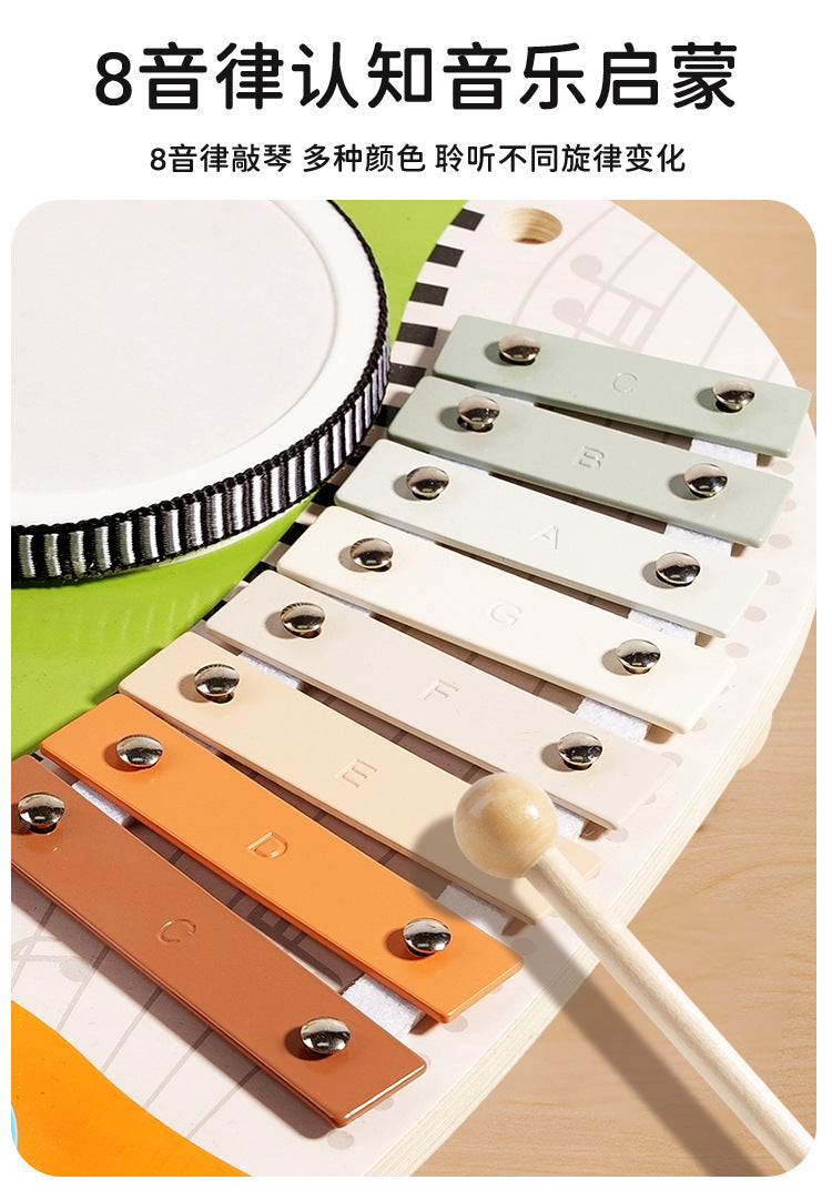 Cross-Border Wooden Orff Children's Educational Music Toys Musical Instruments Percussion Drumming Baby Hand Drum Gift Wholesale