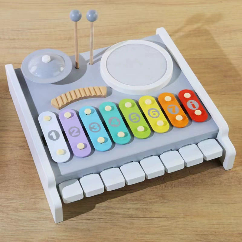 Cross-Border Wooden Orff Children's Educational Music Toys Musical Instruments Percussion Drumming Baby Hand Drum Gift Wholesale
