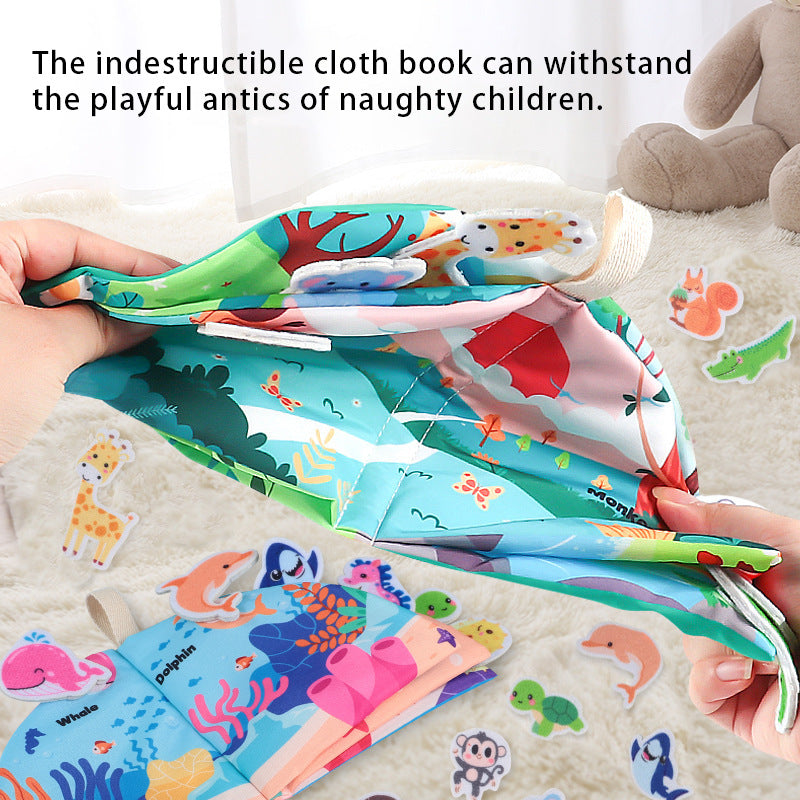 Cross-Border Popular Infant Cloth Book for Early Education 0-1 Years Old Baby Rattling Paper Tear Book Can Be Chewed to Enlighten 3-6 Months Puzzle