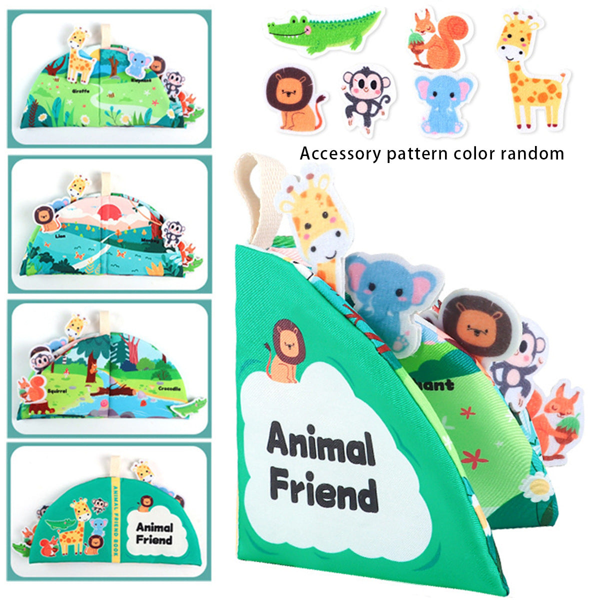Cross-Border Popular Infant Cloth Book for Early Education 0-1 Years Old Baby Rattling Paper Tear Book Can Be Chewed to Enlighten 3-6 Months Puzzle