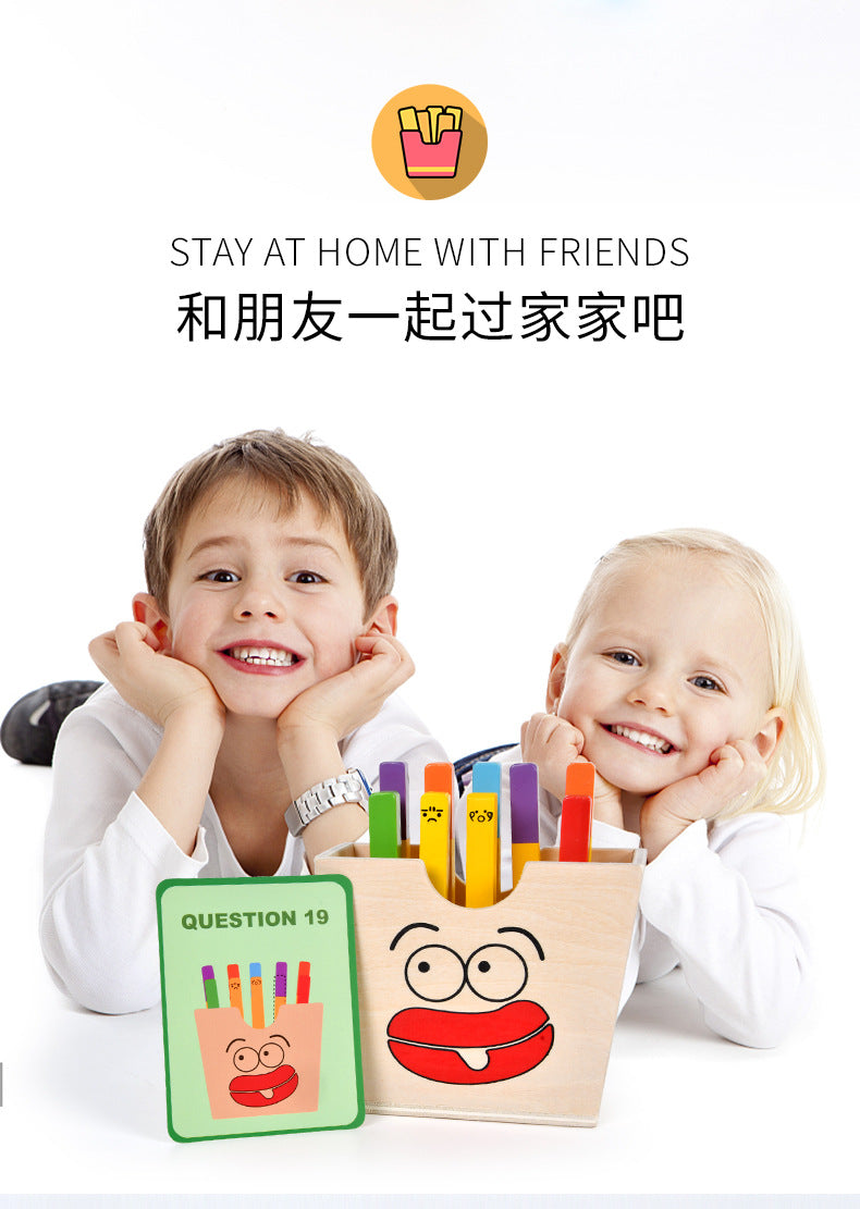 Children's Artificial Wooden Playhouse Hamburger Fries Sandwich Set Column Matching Educational Food Cutting and Assembling Toy