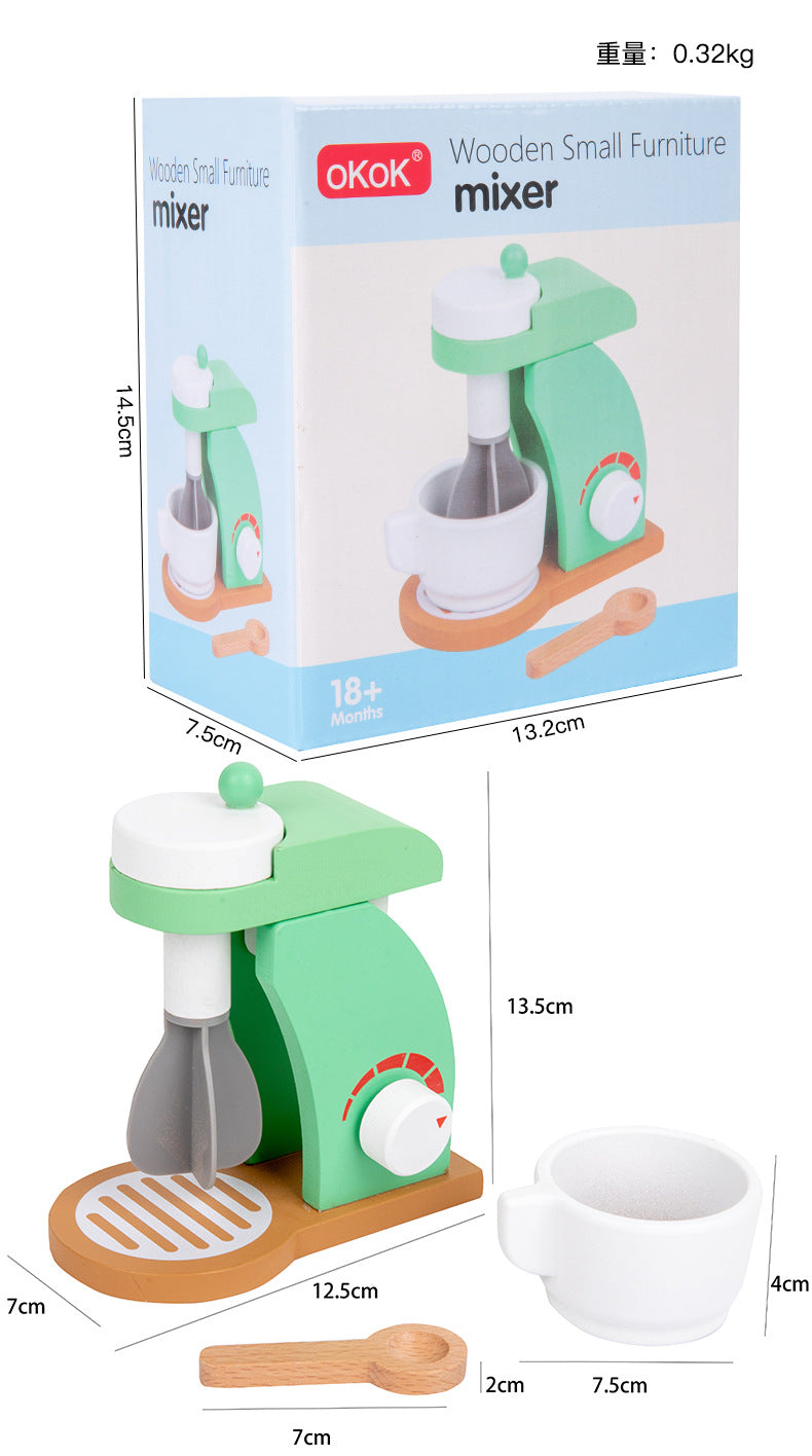 Young children's simulation bread machine play house blender toy coffee machine model wooden baby juicer mold
