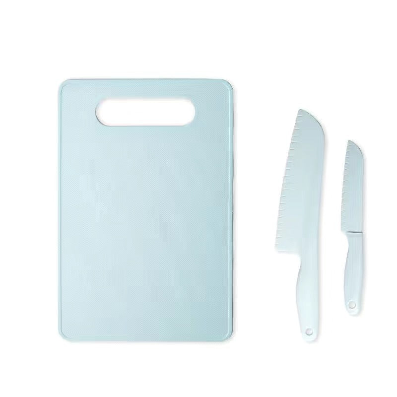 Children's Safety Knife Chopping Board suit Kindergarten Early Education Tableware Plastic Teaching Melons and Fruits Cake Knife Cutting Vegetables Does Not Hurt Hands