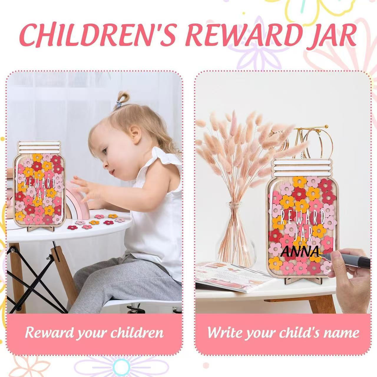 Cross-Border Wooden Crafts Children's Reward Jar Wooden Crafts Ornaments Points Learning Jar Wishing Jar Wholesale