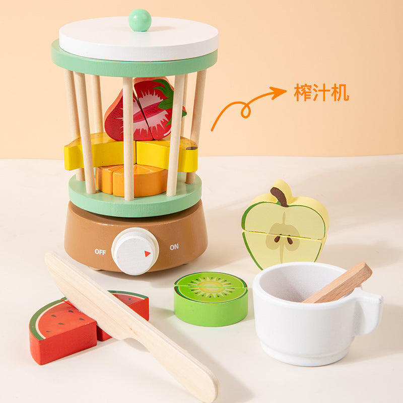 Young children's simulation bread machine play house blender toy coffee machine model wooden baby juicer mold