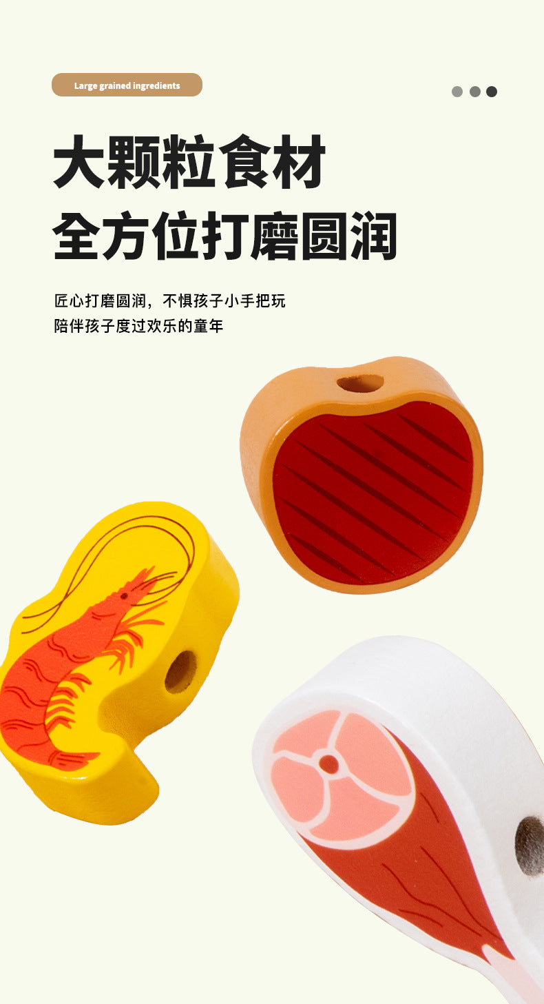 Cross-Border Young Children's Fun Wooden Multi-Functional Simulation Kitchen Barbecue Grill Educational Toys Parent-Child Interactive Play House