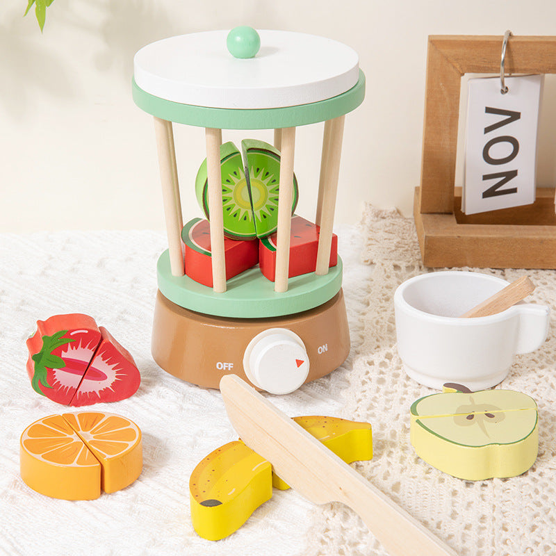 Young children's simulation bread machine play house blender toy coffee machine model wooden baby juicer mold