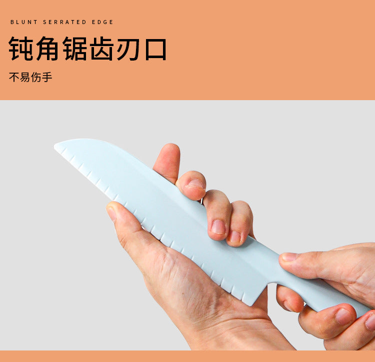 Children's Safety Knife Chopping Board suit Kindergarten Early Education Tableware Plastic Teaching Melons and Fruits Cake Knife Cutting Vegetables Does Not Hurt Hands