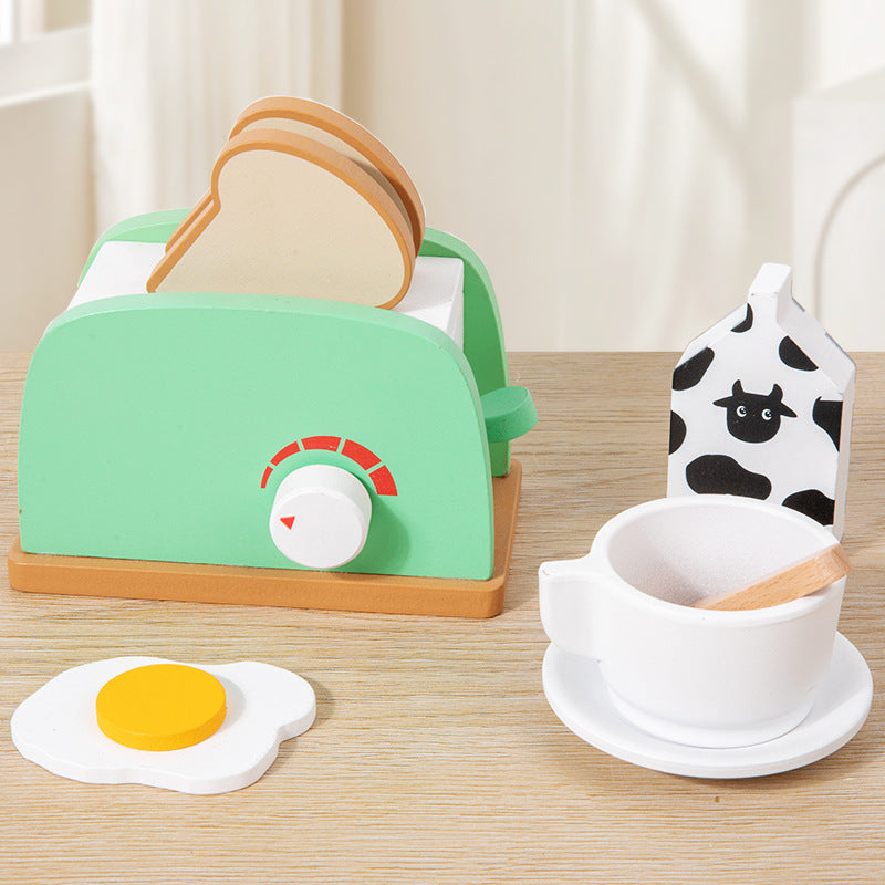 Young children's simulation bread machine play house blender toy coffee machine model wooden baby juicer mold