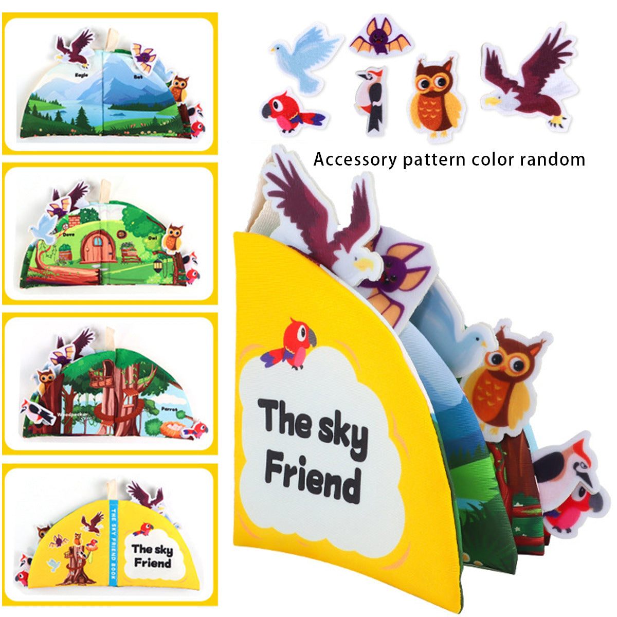 Cross-Border Popular Infant Cloth Book for Early Education 0-1 Years Old Baby Rattling Paper Tear Book Can Be Chewed to Enlighten 3-6 Months Puzzle