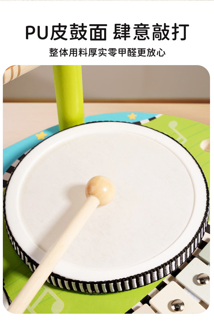 Cross-Border Wooden Orff Children's Educational Music Toys Musical Instruments Percussion Drumming Baby Hand Drum Gift Wholesale