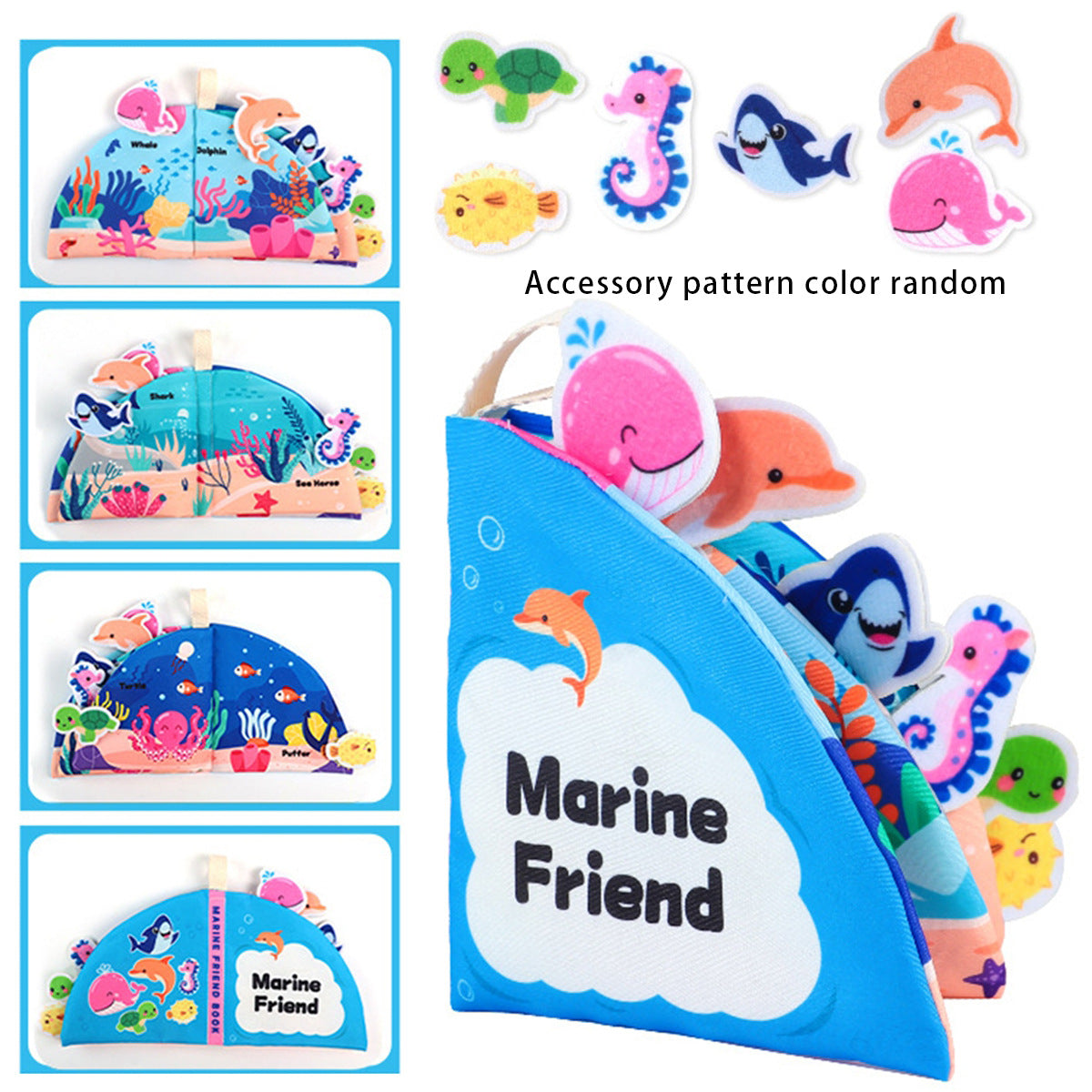 Cross-Border Popular Infant Cloth Book for Early Education 0-1 Years Old Baby Rattling Paper Tear Book Can Be Chewed to Enlighten 3-6 Months Puzzle