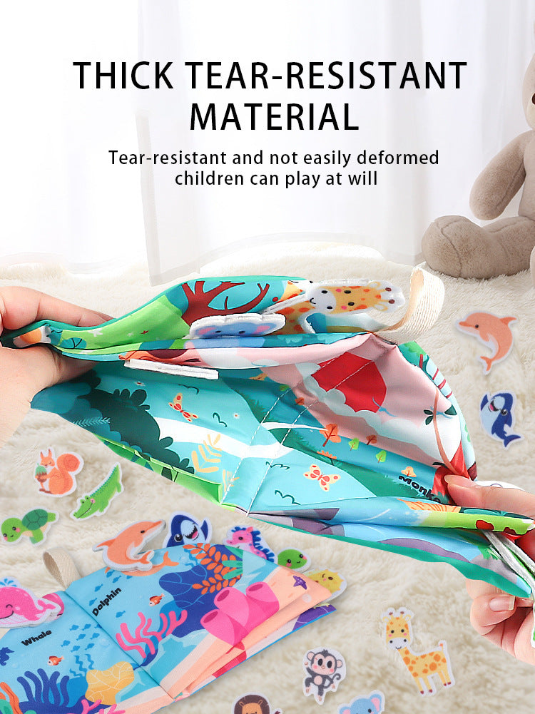 Cross-Border Popular Infant Cloth Book for Early Education 0-1 Years Old Baby Rattling Paper Tear Book Can Be Chewed to Enlighten 3-6 Months Puzzle