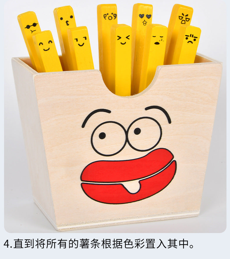 Children's Artificial Wooden Playhouse Hamburger Fries Sandwich Set Column Matching Educational Food Cutting and Assembling Toy