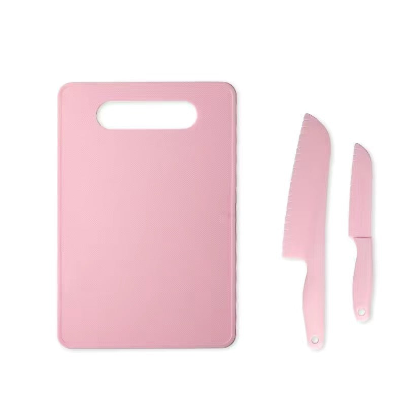 Children's Safety Knife Chopping Board suit Kindergarten Early Education Tableware Plastic Teaching Melons and Fruits Cake Knife Cutting Vegetables Does Not Hurt Hands