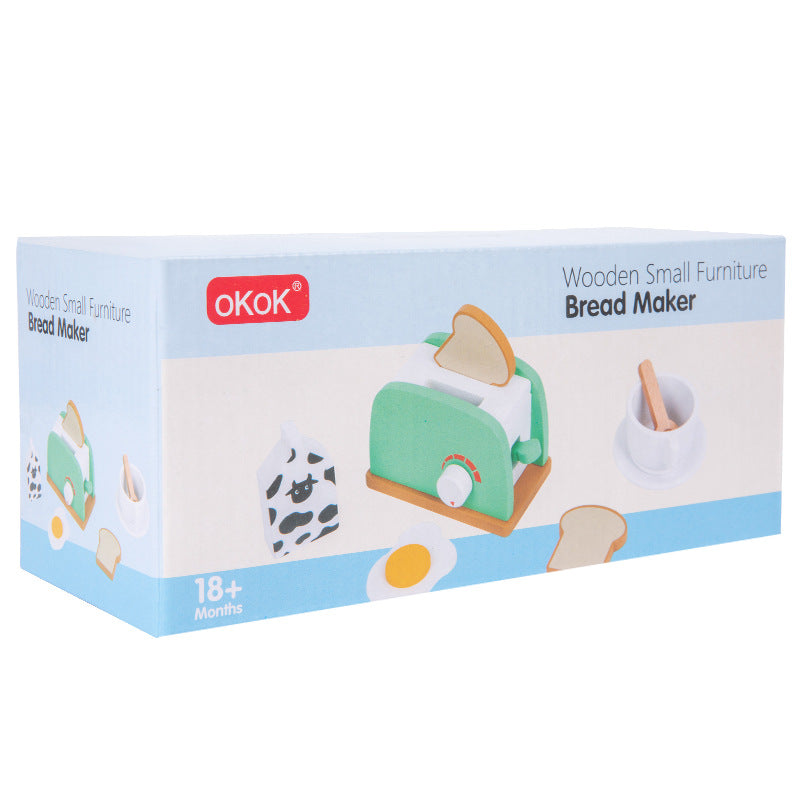 Young children's simulation bread machine play house blender toy coffee machine model wooden baby juicer mold