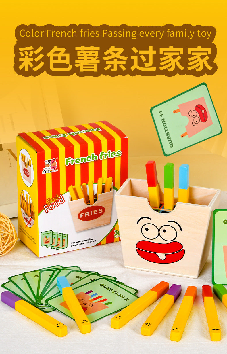 Children's Artificial Wooden Playhouse Hamburger Fries Sandwich Set Column Matching Educational Food Cutting and Assembling Toy