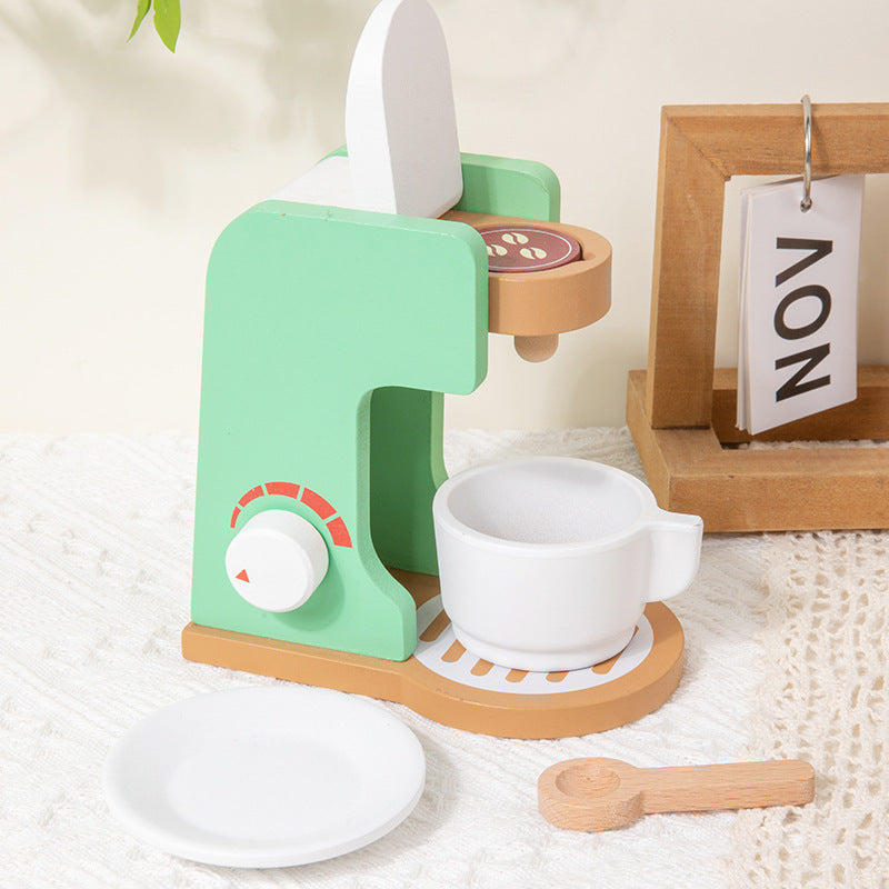 Young children's simulation bread machine play house blender toy coffee machine model wooden baby juicer mold