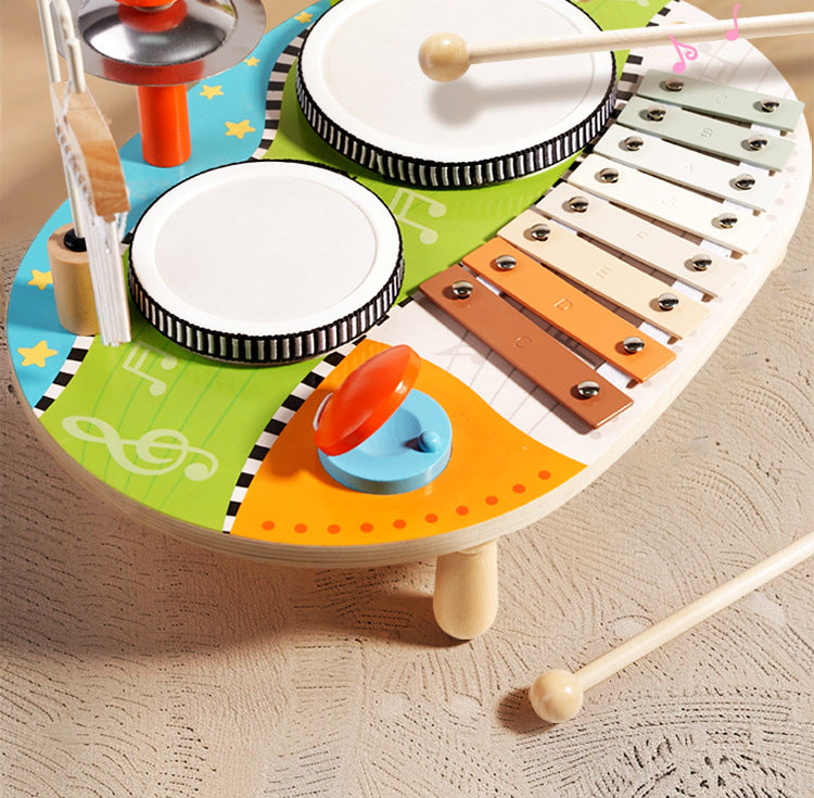 Cross-Border Wooden Orff Children's Educational Music Toys Musical Instruments Percussion Drumming Baby Hand Drum Gift Wholesale