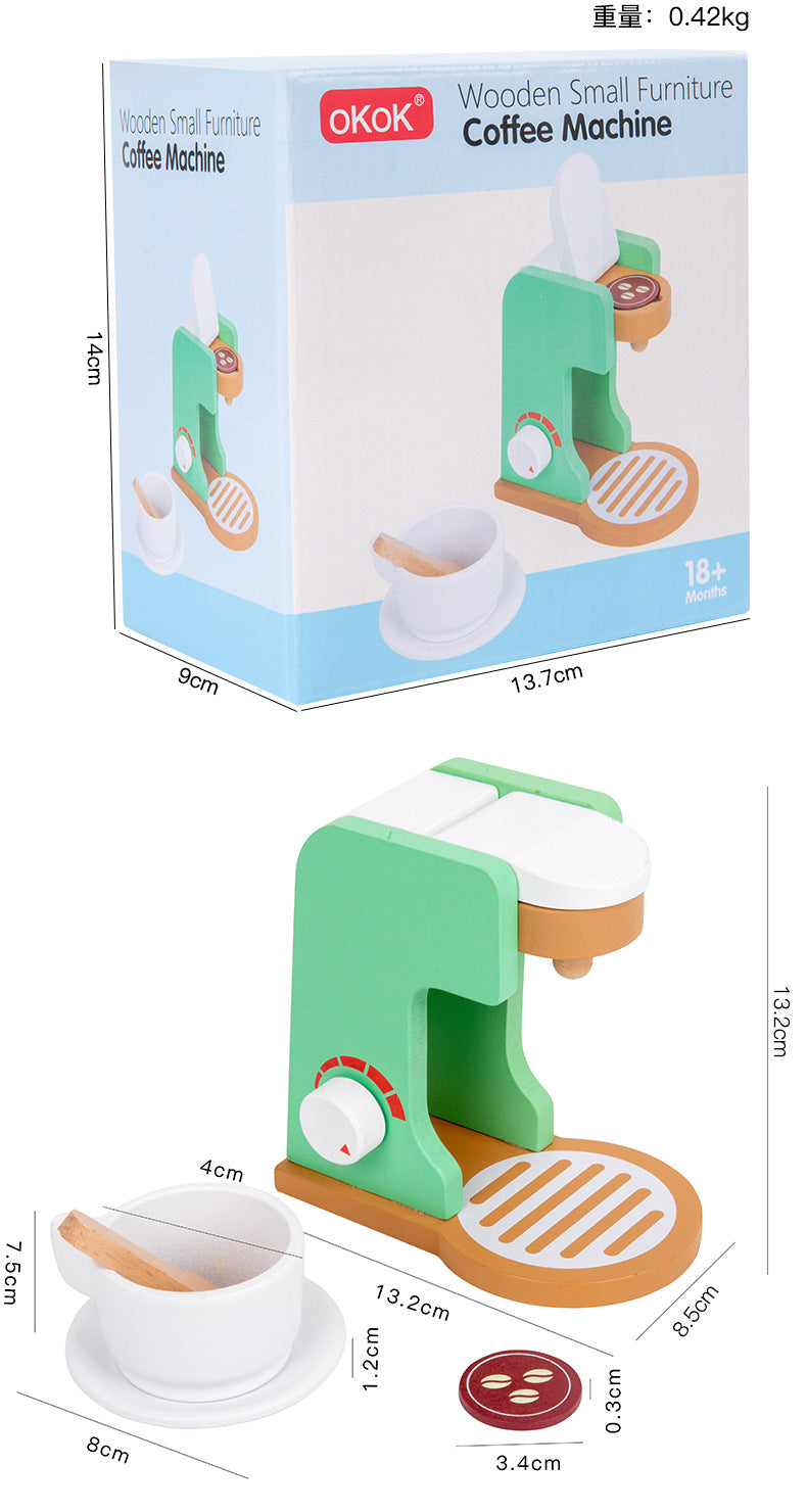 Young children's simulation bread machine play house blender toy coffee machine model wooden baby juicer mold