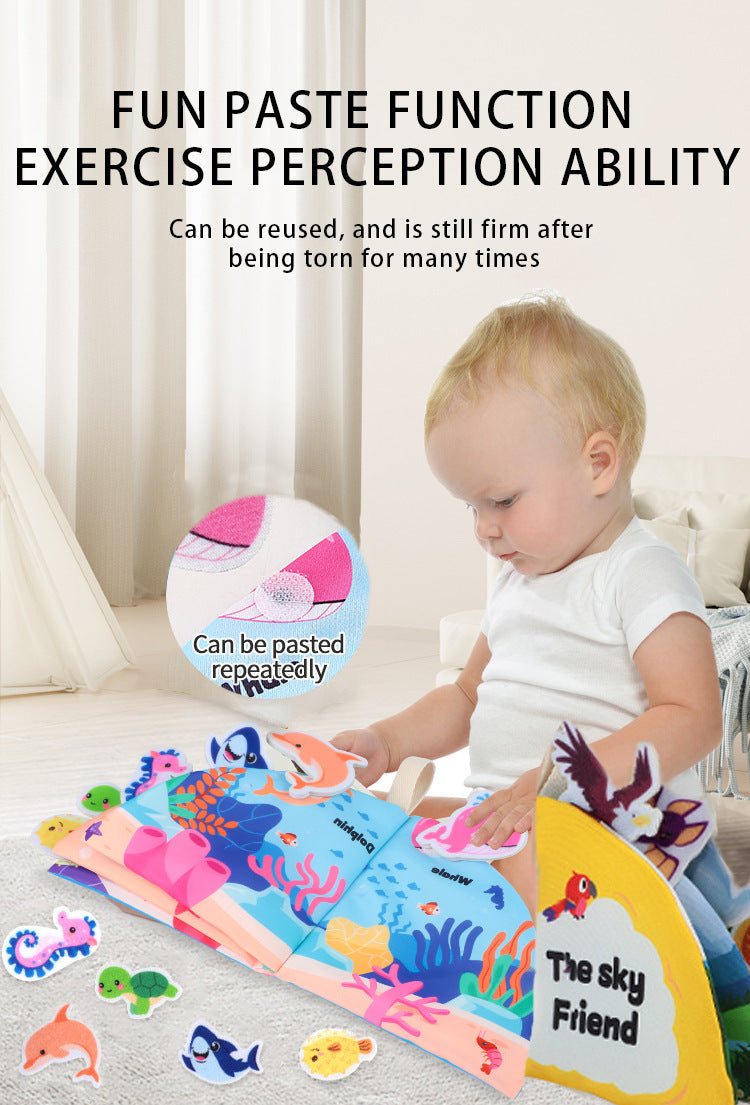 Cross-Border Popular Infant Cloth Book for Early Education 0-1 Years Old Baby Rattling Paper Tear Book Can Be Chewed to Enlighten 3-6 Months Puzzle