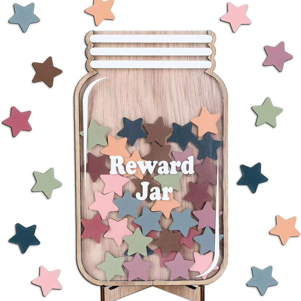 Cross-Border Wooden Crafts Children's Reward Jar Wooden Crafts Ornaments Points Learning Jar Wishing Jar Wholesale