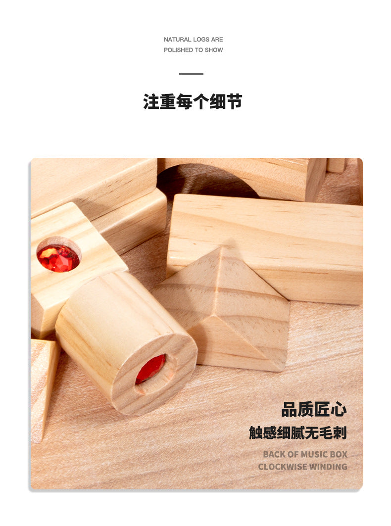 Children's Wooden Acrylic Pine Gem Building Blocks Desktop Color Sensory Visual Assembled Building Intelligence Toys