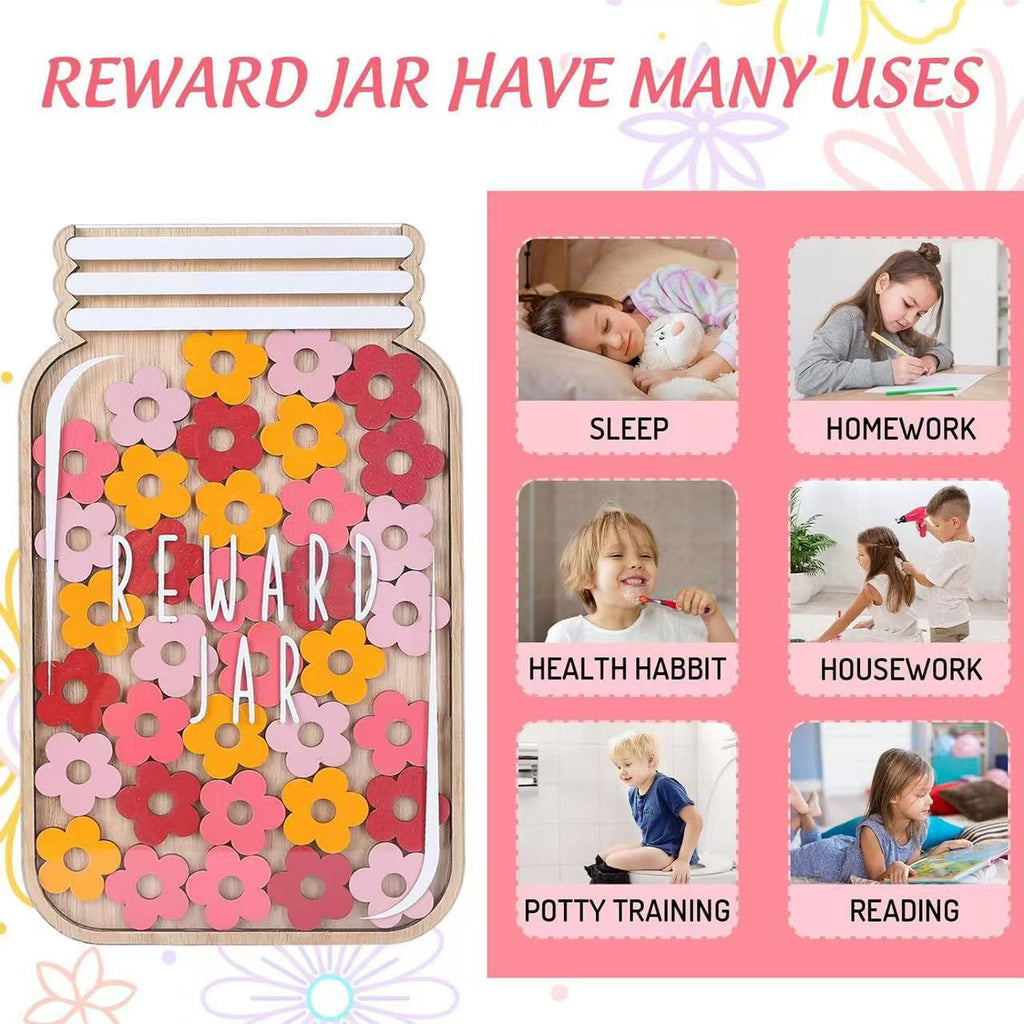 Cross-Border Wooden Crafts Children's Reward Jar Wooden Crafts Ornaments Points Learning Jar Wishing Jar Wholesale