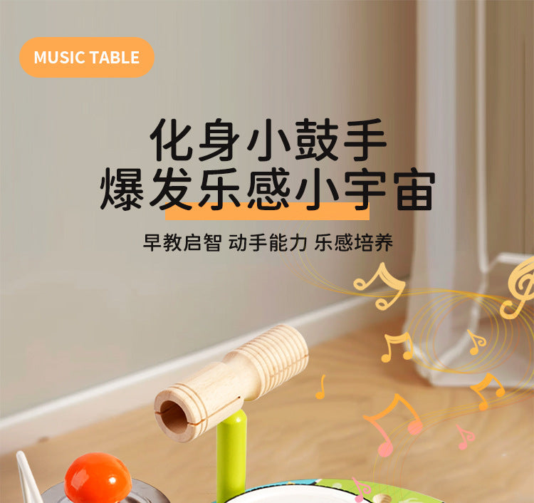 Cross-Border Wooden Orff Children's Educational Music Toys Musical Instruments Percussion Drumming Baby Hand Drum Gift Wholesale