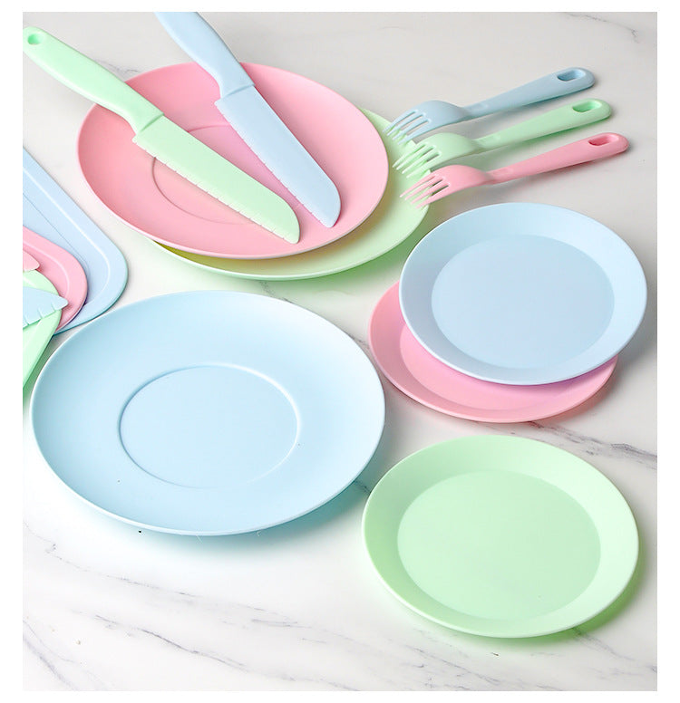 Children's Safety Knife Chopping Board suit Kindergarten Early Education Tableware Plastic Teaching Melons and Fruits Cake Knife Cutting Vegetables Does Not Hurt Hands