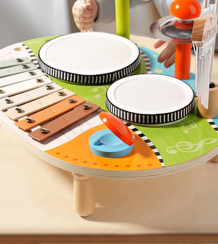 Cross-Border Wooden Orff Children's Educational Music Toys Musical Instruments Percussion Drumming Baby Hand Drum Gift Wholesale