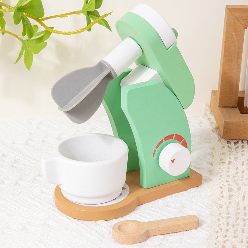 Young children's simulation bread machine play house blender toy coffee machine model wooden baby juicer mold