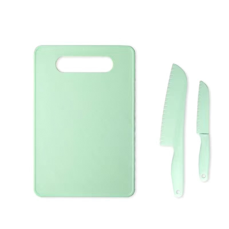 Children's Safety Knife Chopping Board suit Kindergarten Early Education Tableware Plastic Teaching Melons and Fruits Cake Knife Cutting Vegetables Does Not Hurt Hands