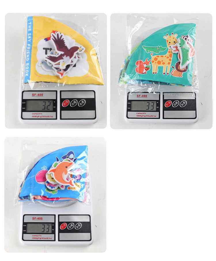 Cross-Border Popular Infant Cloth Book for Early Education 0-1 Years Old Baby Rattling Paper Tear Book Can Be Chewed to Enlighten 3-6 Months Puzzle
