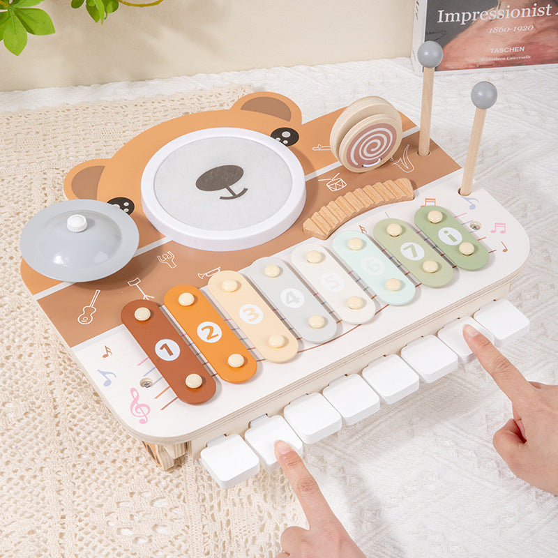 Cross-Border Wooden Orff Children's Educational Music Toys Musical Instruments Percussion Drumming Baby Hand Drum Gift Wholesale