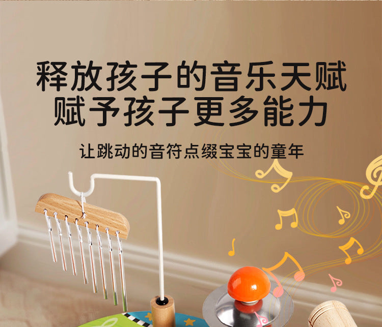 Cross-Border Wooden Orff Children's Educational Music Toys Musical Instruments Percussion Drumming Baby Hand Drum Gift Wholesale
