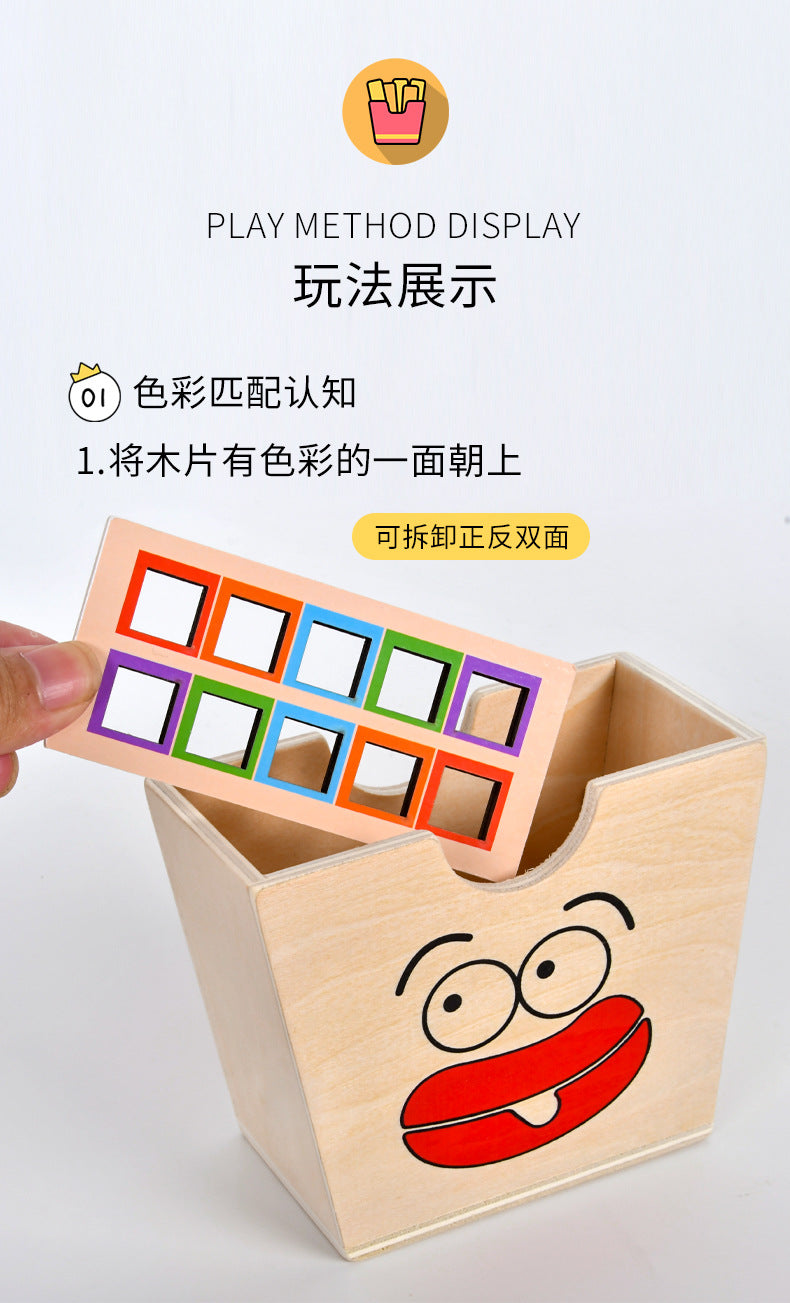 Children's Artificial Wooden Playhouse Hamburger Fries Sandwich Set Column Matching Educational Food Cutting and Assembling Toy