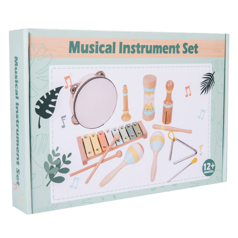 Cross-Border Wooden Orff Children's Educational Music Toys Musical Instruments Percussion Drumming Baby Hand Drum Gift Wholesale