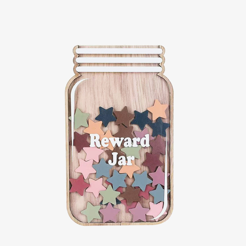Cross-Border Wooden Crafts Children's Reward Jar Wooden Crafts Ornaments Points Learning Jar Wishing Jar Wholesale