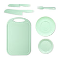 Children's Safety Knife Chopping Board suit Kindergarten Early Education Tableware Plastic Teaching Melons and Fruits Cake Knife Cutting Vegetables Does Not Hurt Hands