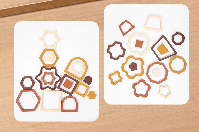 Educational Wooden Geometric Shapes Game Montessori Learning Math Jigsaw Puzzle Board for Kids Sorting Stacking Cognition Toys